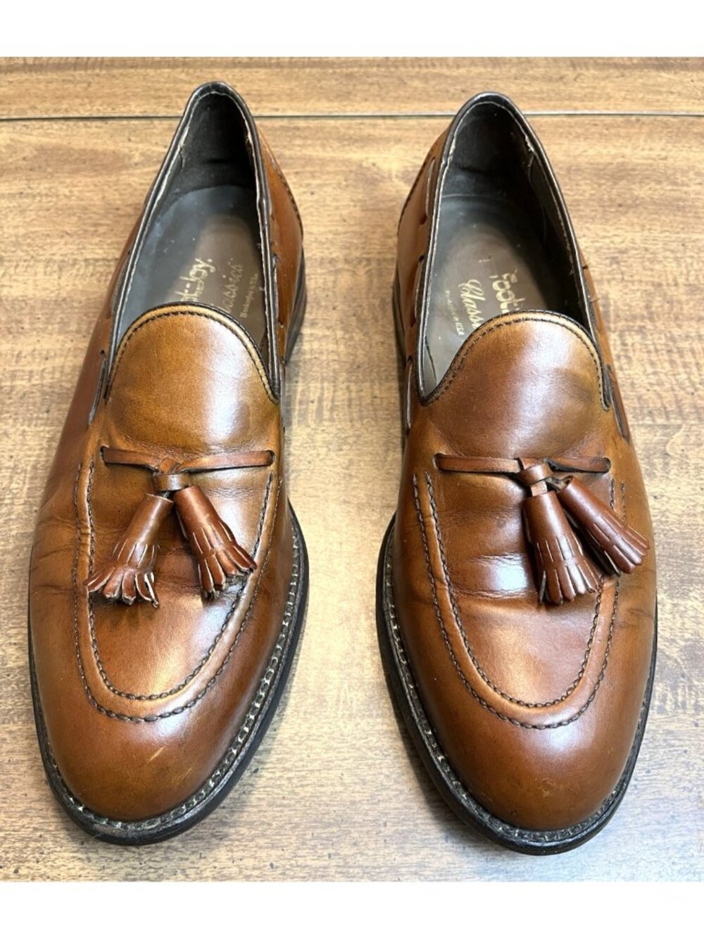 FootJoy Classics Dress Shoes Men's 9.5C Brown Leather Tassel Loafers Office
